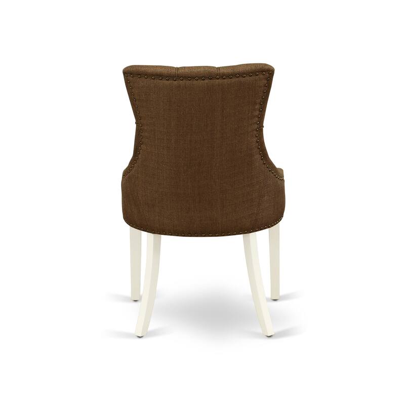 East West Furniture Dining Set Contains a Rectangle Dining Room Table and Linen Fabric Chairs, (Pieces & Finish Options)