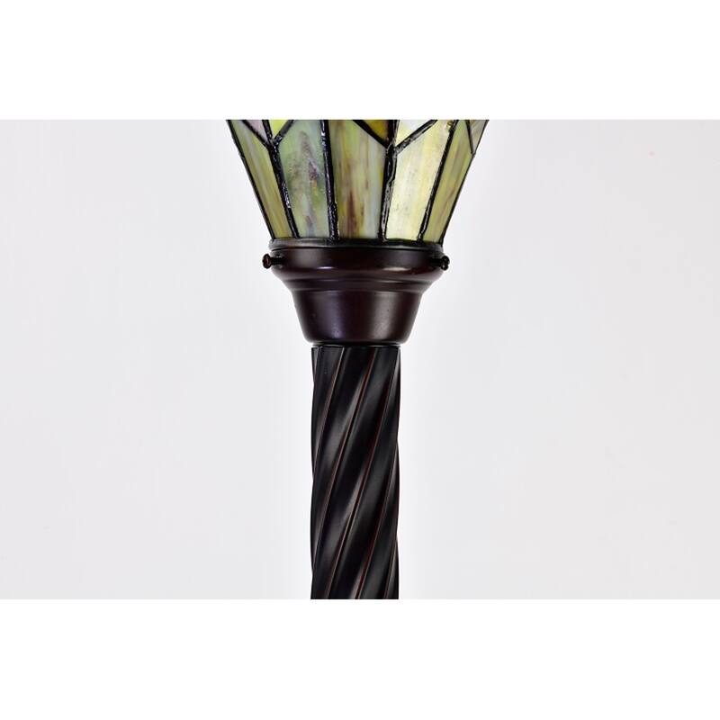 Tiffany-style Peacock Torchiere