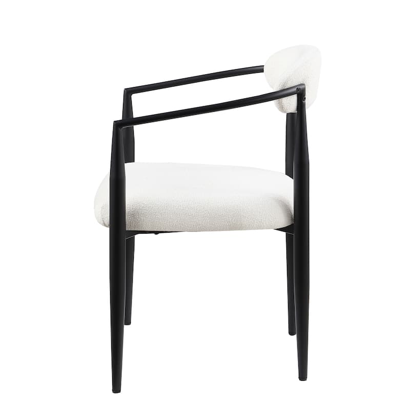 Set of 2 Mid-Century Modern Dining Chairs with Metal Legs