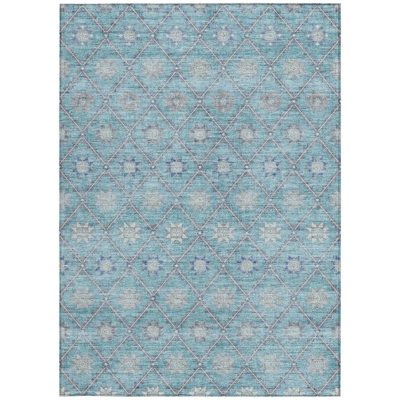 HomeRoots Floral Transitional Rectangle Outdoor Rug