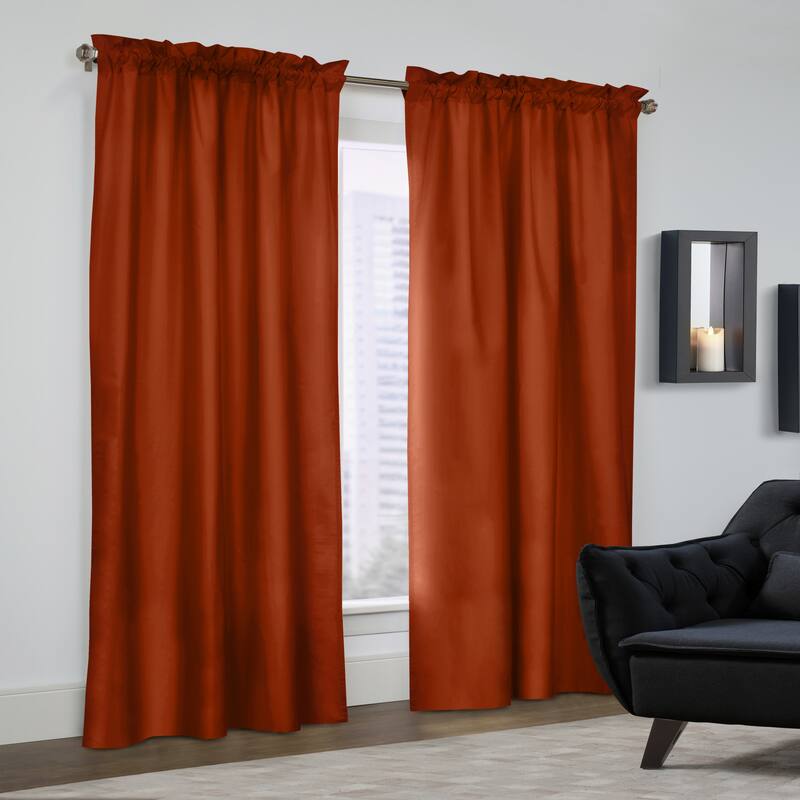 ThermaLogic Prescott Insulated Room Darkening Solid Curtain Panel Pair