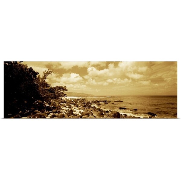 "Rocks on the beach, Leftovers Beach Park, North Shore, Oahu, Hawaii" Poster Print