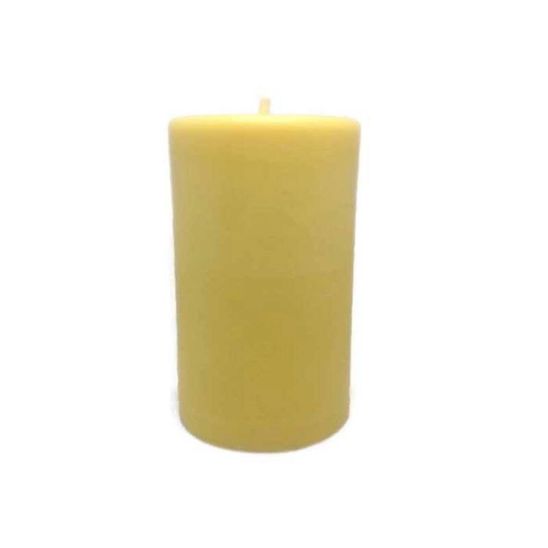 5.5" Golden Yellow Beeswax Pillar Candle