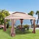 Outsunny 11' x 11' Pop Up Gazebo Canopy with 2-Tier Soft Top, and Removable Zipper Netting, Event Tent with Storage Bag - Khaki