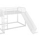 preview thumbnail 20 of 24, Industrial Modern Style L-Shaped Full and Twin Size Bunk Bed with Built-In Short Ladder and Slide,Sturdy Metal Frame