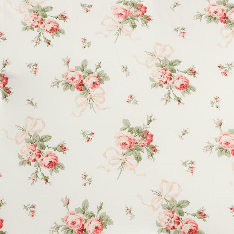 Laura Ashley Ribbon Bouquet Cotton Reversible Red Comforter Set