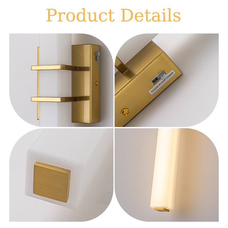 Mid-Century Modern LED Wall Sconce Bathroom Vanity Light with 3-CCT Selectable Light