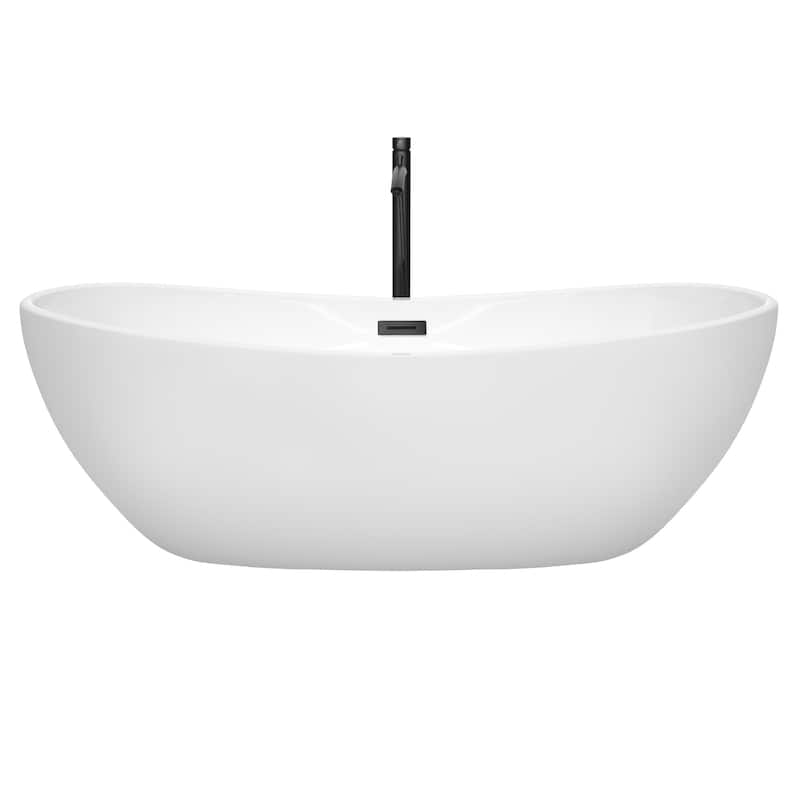 Wyndham Collection Rebecca 70" Freestanding Acrylic Soaking Tub with