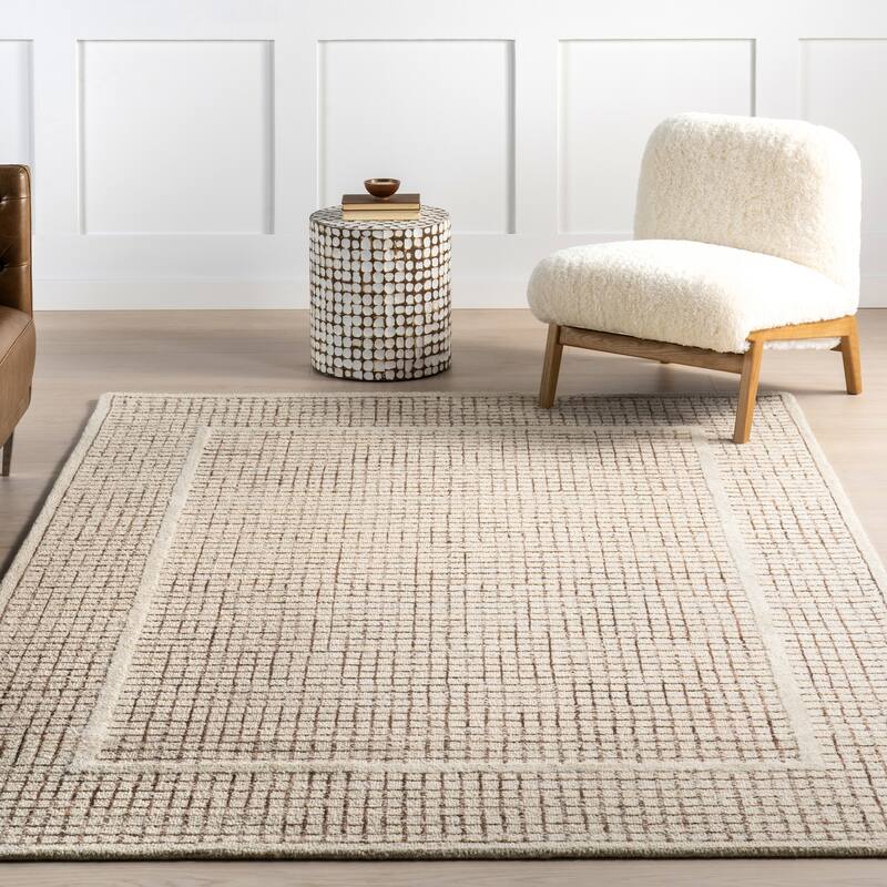 Nuloom Emaline Geometric Wool Area Rug
