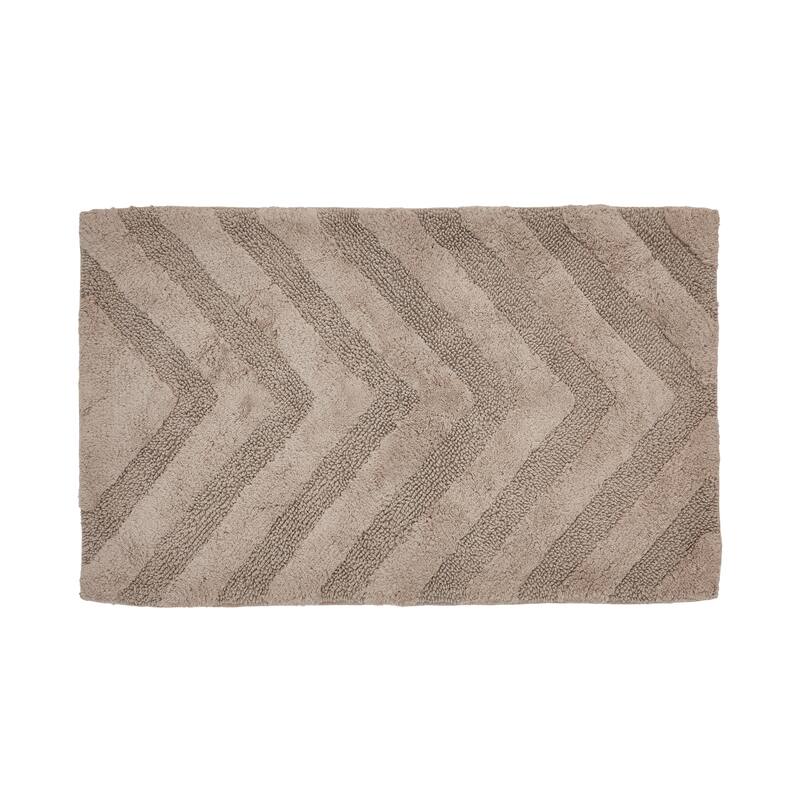 Better Trends Hugo Collection 100% Cotton Tufted Bath Rugs with Chevron Patterns, High Absorbency, Anti-Skid, Easy to Clean