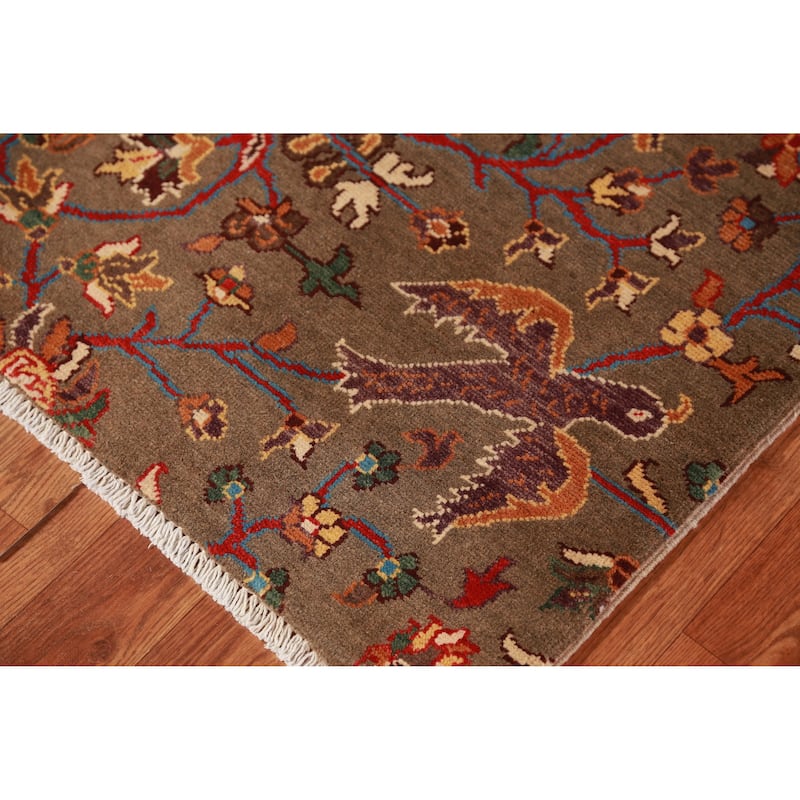 Brown Animals Kazak Oriental Accent Foyer Rug Handmade Wool Carpet - 2'0"x 3'0"