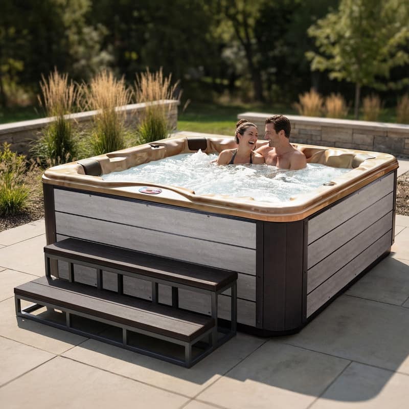 American Spas 6-Person 45-Jet Premium Acrylic Lounger Spa Standard Hot Tub with Ozonator and Sound System