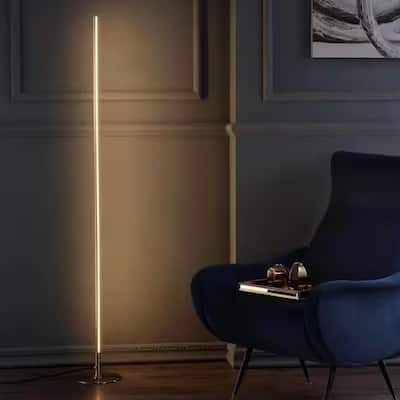 Gold LED Integrated Floor Lamp - 8" x 59"