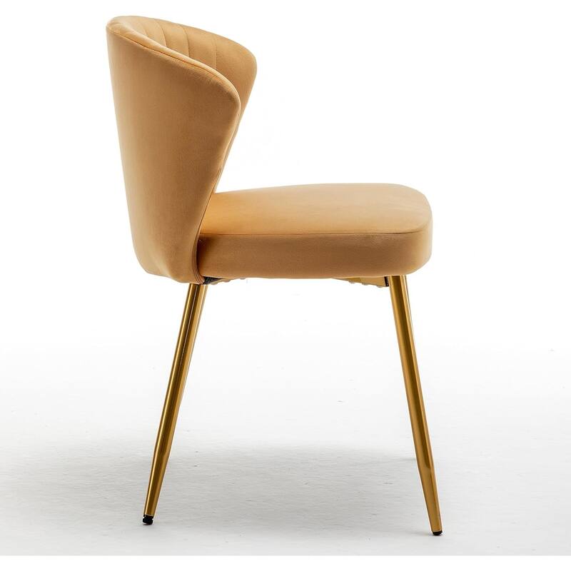 Modern Velvet Accent Chair with Channel-Tufted Design Comfortable and Trendy Armless Seat