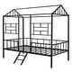 preview thumbnail 20 of 24, Modern Simple Metal All-in-One House Bed Frame, Twin Size Low Loft Bed w/ Slatted Support No Box Spring Needed for Bedroom