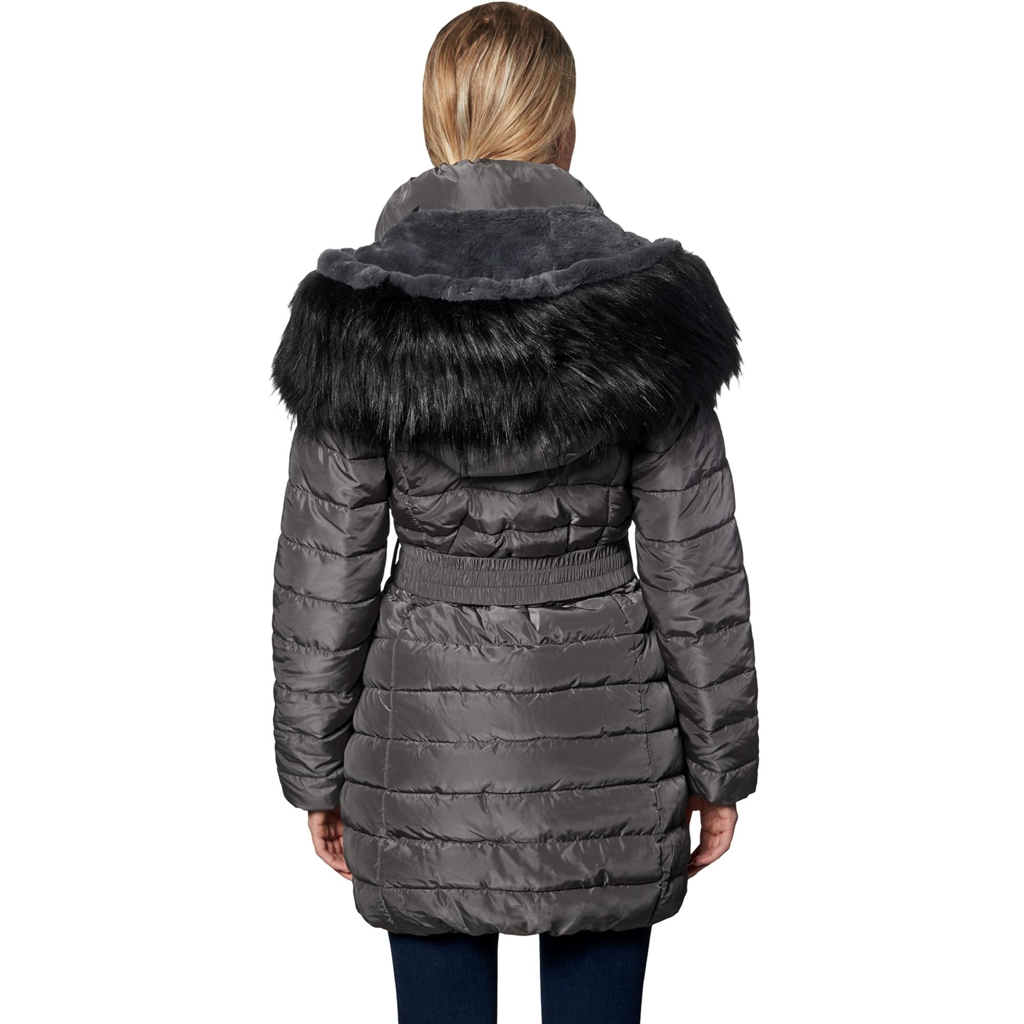 Jessica Simpson Girls Little Warm Winter Coat with Asymetrical Closure