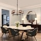 preview thumbnail 4 of 17, Kasy Modern 5-Light Wheel Chandelier Textured Glass Lights for Dining Room - D 26" x H 86" Max