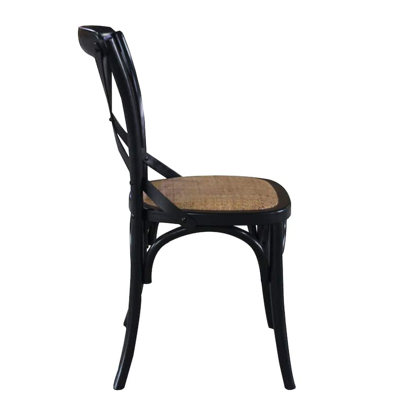 Porthos Home Remus Wood Dining Chair, Rattan And Birch Wood
