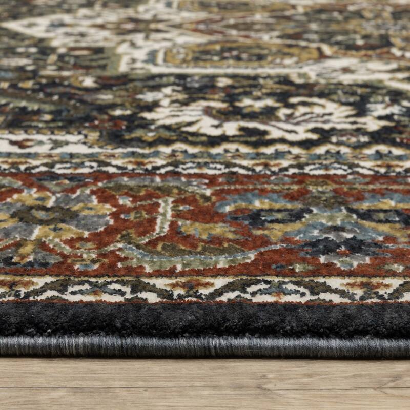 HomeRoots Medallion Traditional Rectangle Area Rug