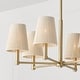 preview thumbnail 3 of 2, 28" W x 36" H 6-Light Chandelier in Matte Brass with Tapered Bleached Natural Rope Shades - 30"W x 13"H