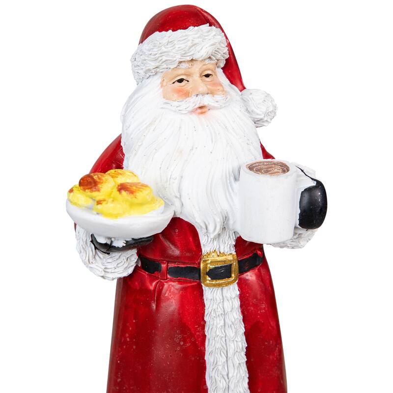 7" Santa with Cookies and Hot Cocoa Christmas Stocking Holder