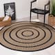 SAFAVIEH Handmade Braided Levina Country Rug - 8' x 8' Round - Beige/Black