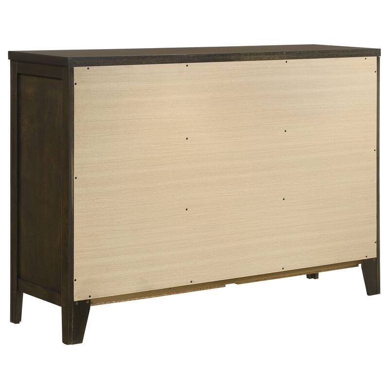 6-Drawer Dark Cocoa Dresser Cabinet with Modern Styling, Smooth Glide Drawers, and Spacious Bedroom Organization