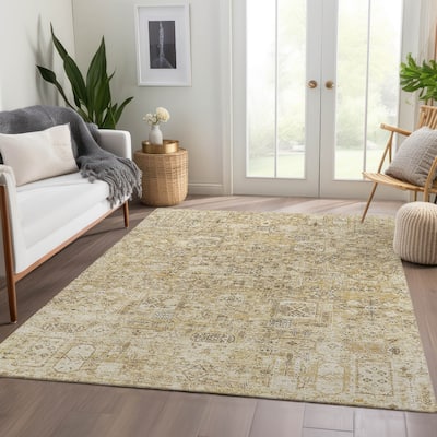 Machine Washable Indoor/ Outdoor Chantille Traditional Vintage Rug