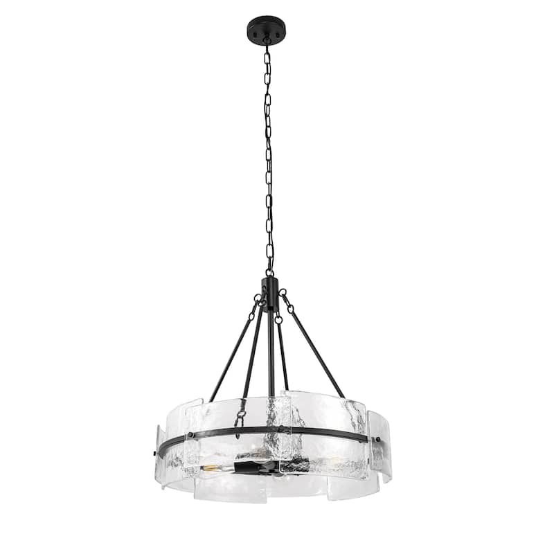 Modern Chandelier for Dining Room 4-Light Farmhouse Chandelier Lighting Adjustable Height for Living Room Foyer Bedroom