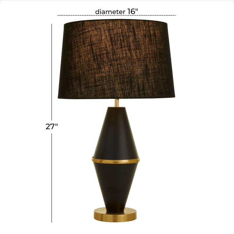 CosmoLiving by Cosmopolitan Black or White Metal Table Lamp with Gold Accents - 16 x 16 x 27