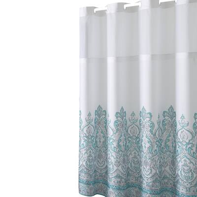 Hookless Damask Border Shower Curtain