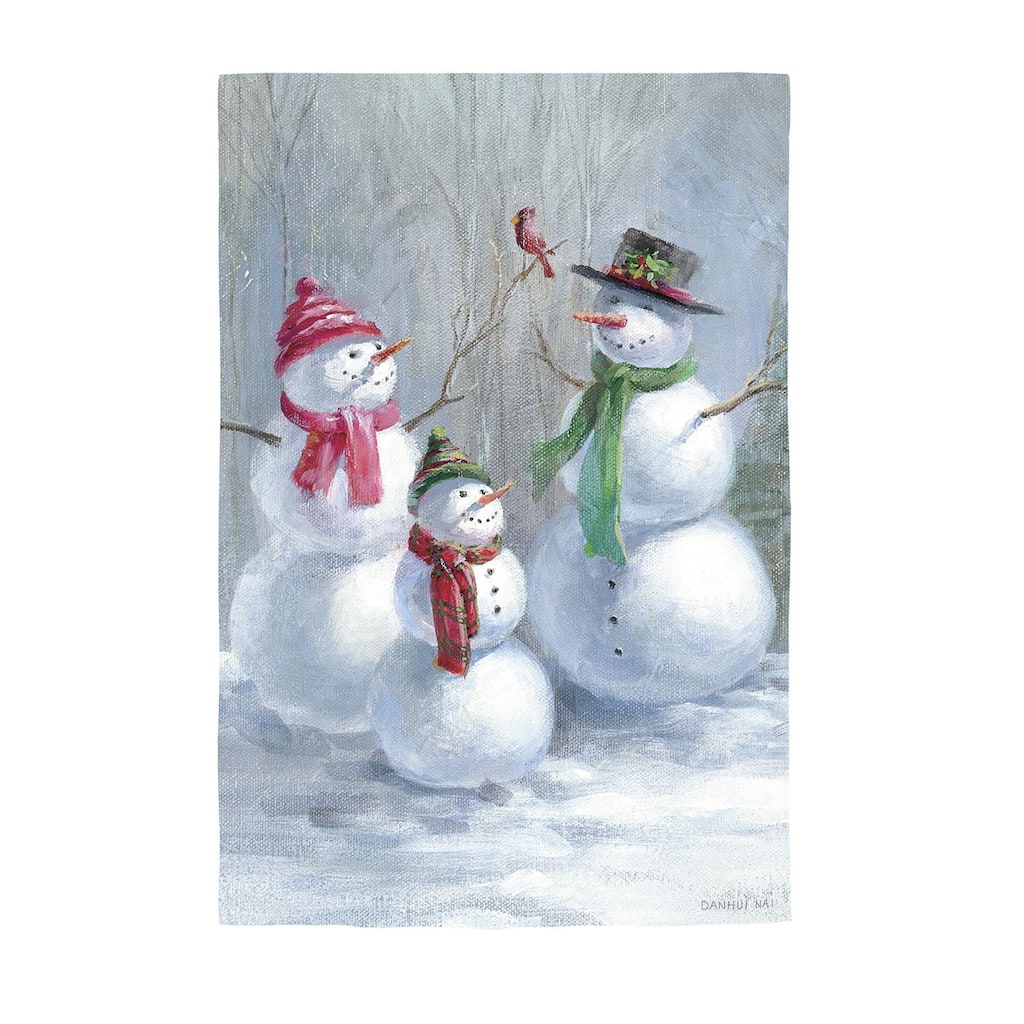 12.5 in. x 18 in. Snowman Family Lustre Garden Flag