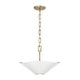 preview thumbnail 4 of 2, 4-Light Modern Botanical Dual Mount Pendant in Matte White with Painted Matte Brass Interior and Square Designer Chain