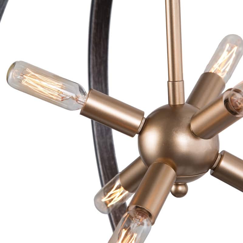 Mid-century Modern Frame 6-light Pendant Lights Globe Ceiling Chandeliers - D18" x H22.5"