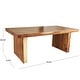 preview thumbnail 6 of 4, Brown Wood Minimalistic Dining Table with Natural Wood Grain and Block Style Base