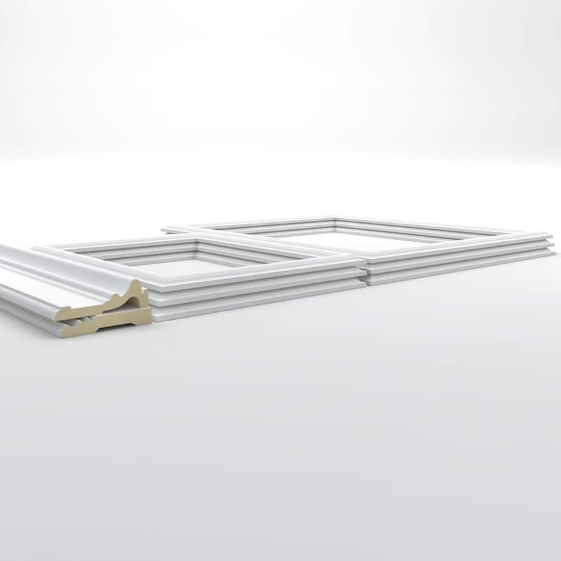 94 1/2"L Ashford Square Double Panel Traditional Wainscot Paneling Kit - Adjustable from Heights
