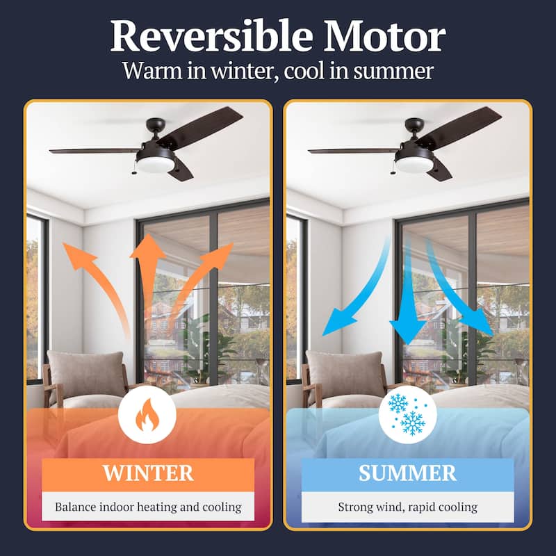 52" Copper Grove Andreas Espresso LED Ceiling Fan with 3 Barnwood Blades - 52-inch