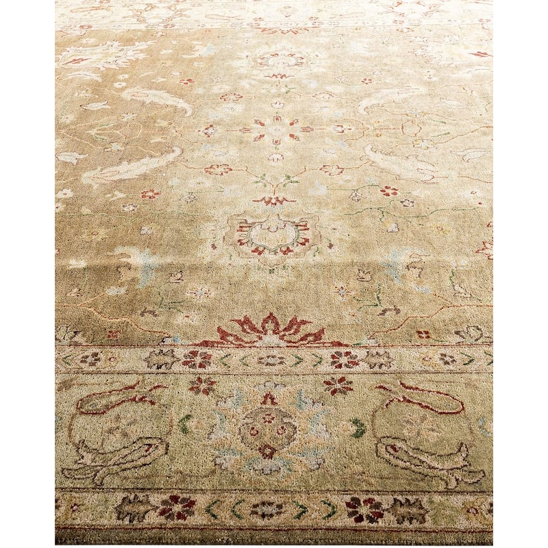 Oushak One-of-a-Kind Hand-Knotted Area Rug, Beige - 9' 2" x 12' 2"