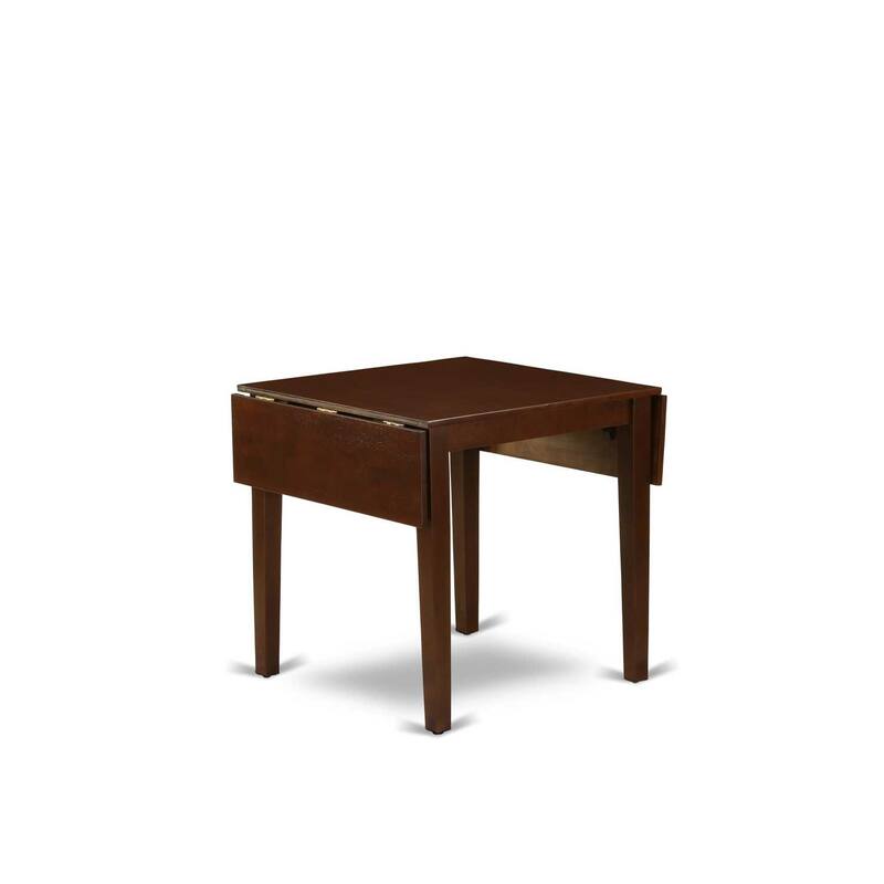 5-Piece Mahogany Finish Solid Wood Top - Rectangular Upholstered Dining Room Set (Seats 4)