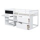 preview thumbnail 38 of 46, Stylish & Fun Design Low Loft Bed with Shelves, Drawers, Desk and Blackboard, Twin Size