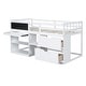 preview thumbnail 15 of 25, Twin Size Low Loft Bed in Sturdy Wood Frame with Rolling Desk, Shelf, and Two Storage Drawers, Full-Length Guardrail