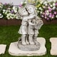 preview thumbnail 1 of 4, Solar Lighted Hugging Girl and Boy Outdoor Garden Statue - 16"