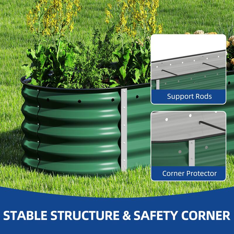 Moasis Oval Metal Outdoor Raised Garden Bed
