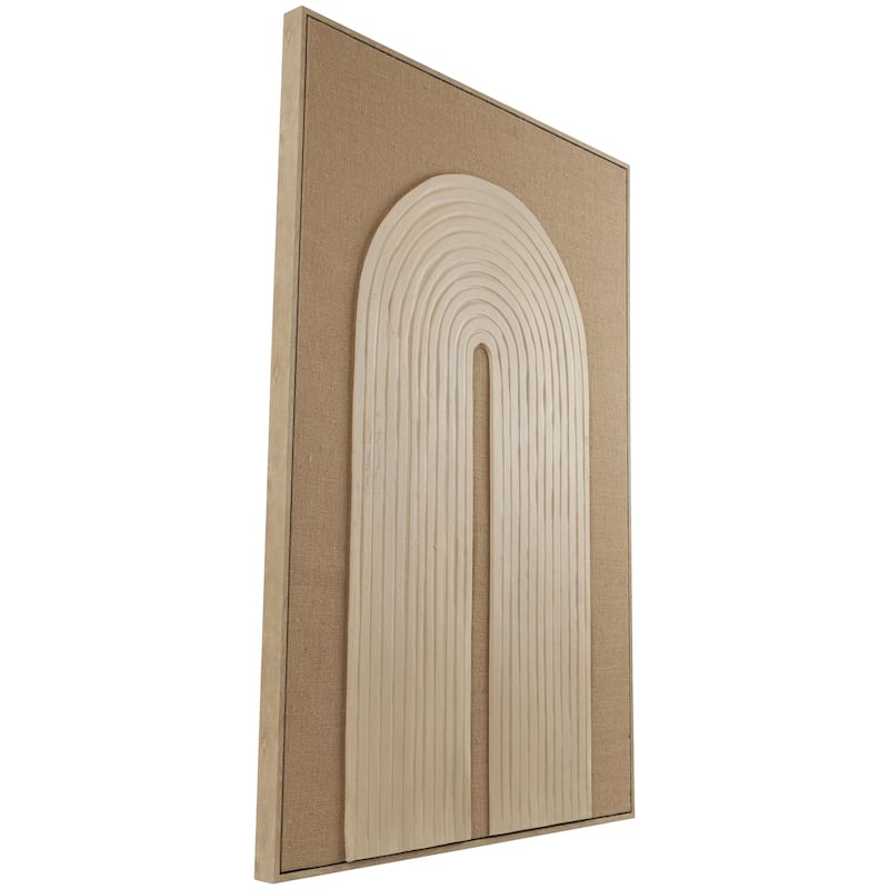 Polyester Geometric Living Room Wall Decor with Tan Layered Arch - Brown - Roche River Decor