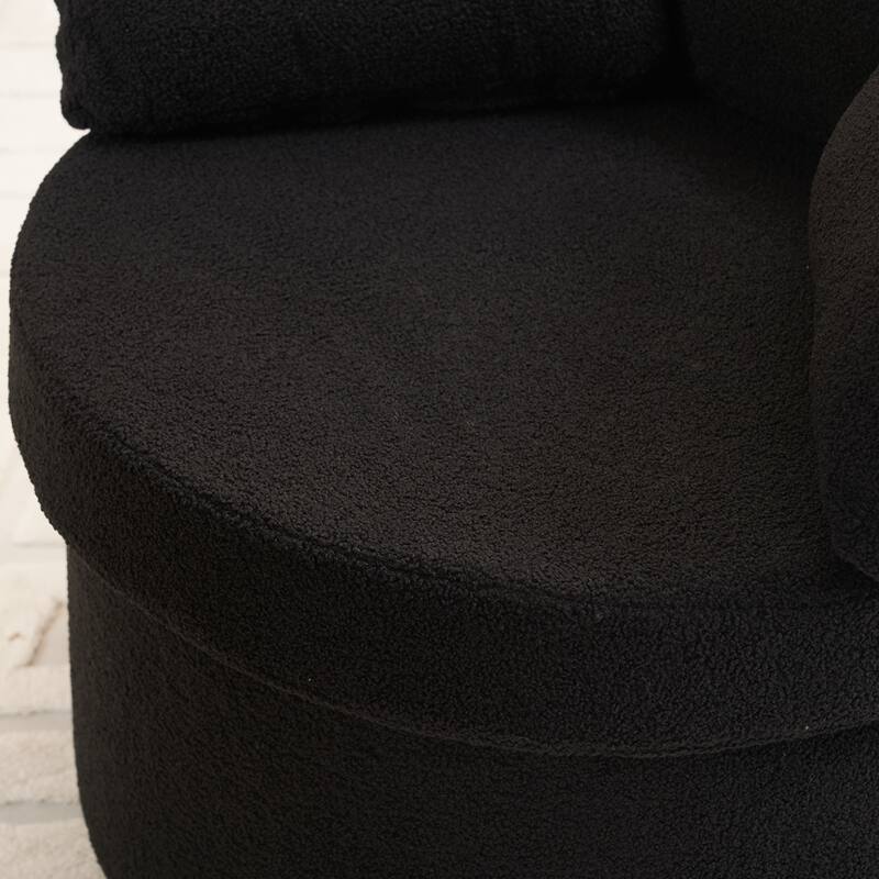 Modern Swivel Storage Chair With Back Cushion For Living Room