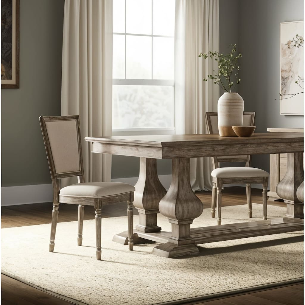 HomeRoots Set of Two Gray Upholstered Fabric And Solid Wood Dining Side Chairs - 21.00 in. x 38.00 in. x 25.00 in.