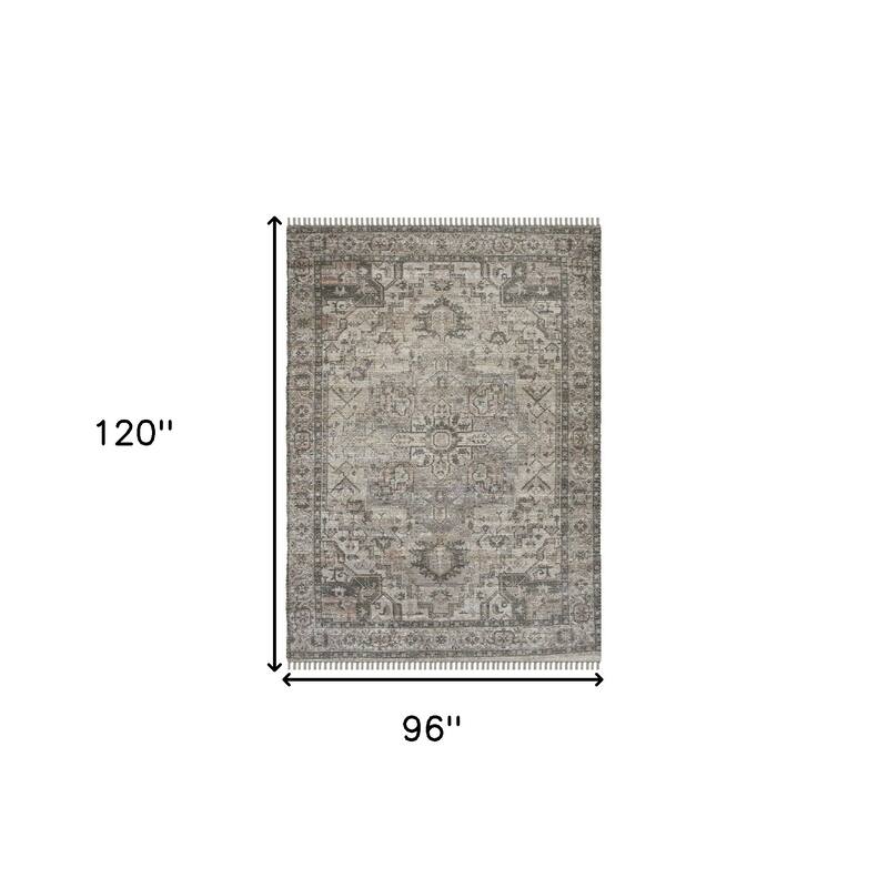 HomeRoots Oriental Transitional Rectangle Area Rug