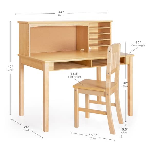 dimension image slide 2 of 6, Guidecraft Kids' Media Desk and Chair Set
