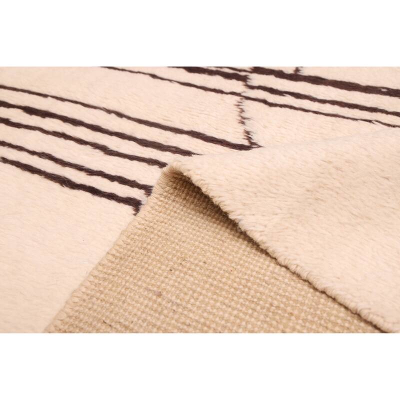 ECARPETGALLERY Hand-knotted Pak Finest Marrakesh Cream Wool Rug - 4'5 x 5'11