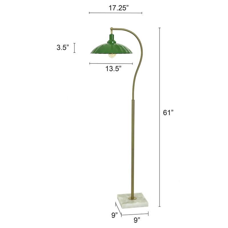 Tamara Day for Stylecraft Penelope Floor Lamp - White Marble & Polished Brass - Glossy